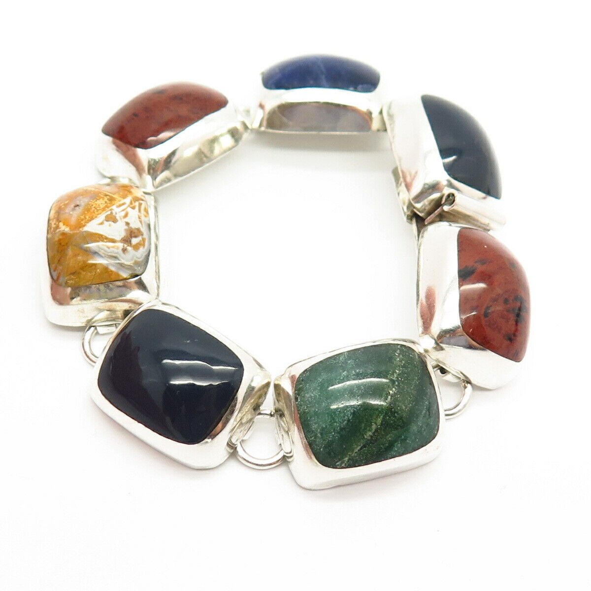 2024 Sterling Silver Multicolor Link Bracelet from Mexico +