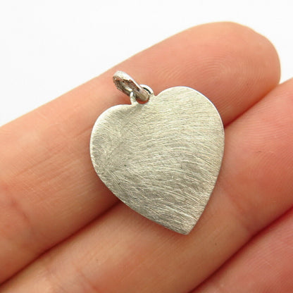 925 Sterling Silver Vintage Lestage Heart Tag Pendant