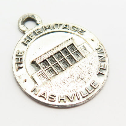 925 Sterling Vintage Bates & Klinke "The Hermitage Nashville" Charm Pendant