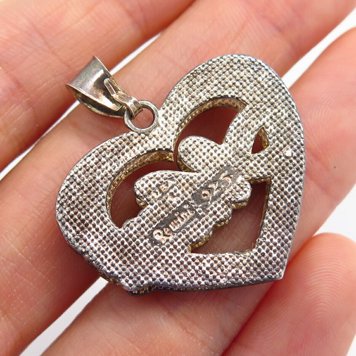 925 Sterling Silver Remini "Mom" Heart Design Pendant