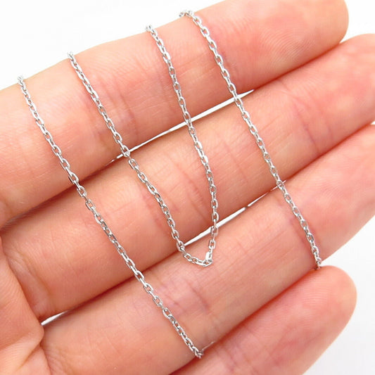 925 Sterling Silver Italy Cable Chain Necklace 18"