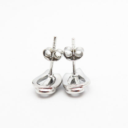 925 Sterling Silver C Z Teardrop Design Small Stud Earrings