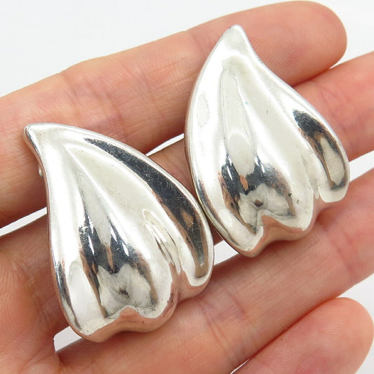 925 Sterling Silver Leaf Design Clip On Earrings