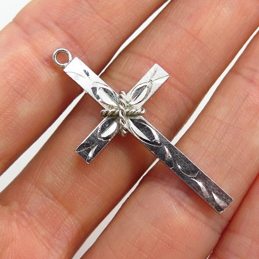 925 Sterling Silver Vintage Ornate Cross Pendant