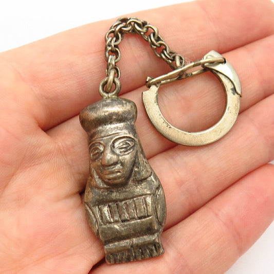 925 Sterling Silver Tribal Man Design Key Chain