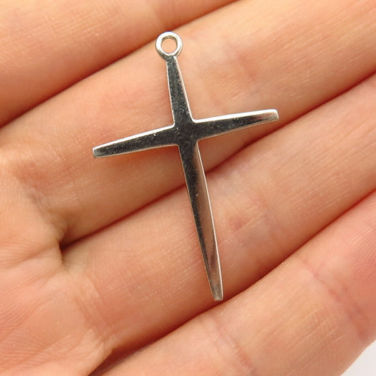 925 Sterling Silver Flat Classic Cross Pendant