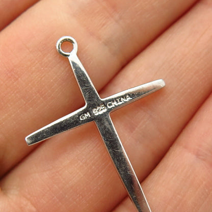 925 Sterling Silver Flat Classic Cross Pendant