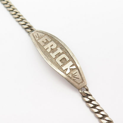 925 Sterling Silver "Erick" Personalized Cuban Link Bracelet 6 1/4"