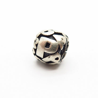 925 Sterling Silver Letter “P” Initial Design Bead Charm