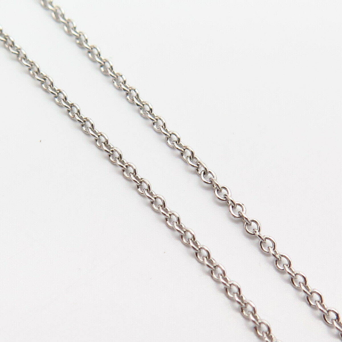 925 Sterling Silver White & Champagne-Tone Swirl Design Chain Necklace 16"