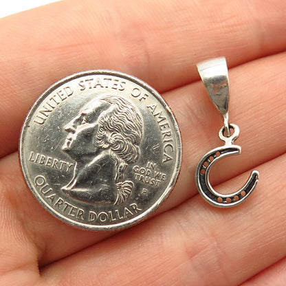 925 Sterling Silver Horseshoe For Good Luck Small Bead Charm