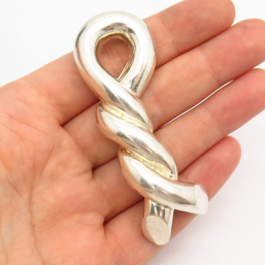 925 Sterling Silver Takashi Wada Twisted Loop Design Statement Pin Brooch