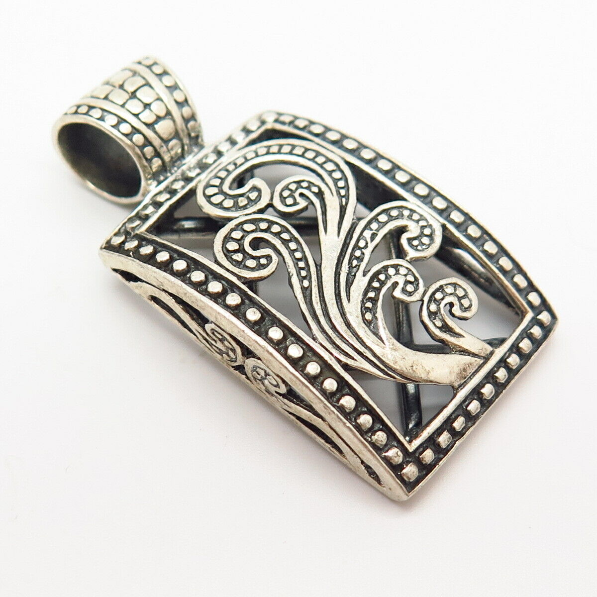 925 Sterling Silver Silpada Cutout Ornate Design Slide Pendant