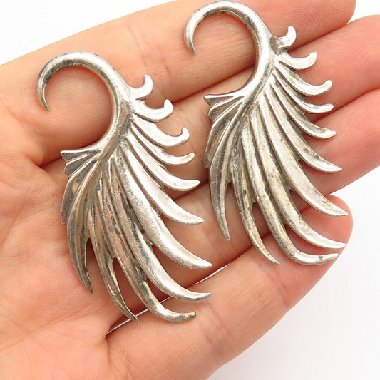 925 Sterling Silver Angel Wings Design Statement Earrings