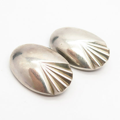 925 Sterling Silver Vintage Krypell Modernist Design Clip On Earrings