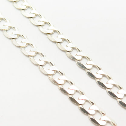 925 Sterling Silver Cuban Chain Necklace 21"