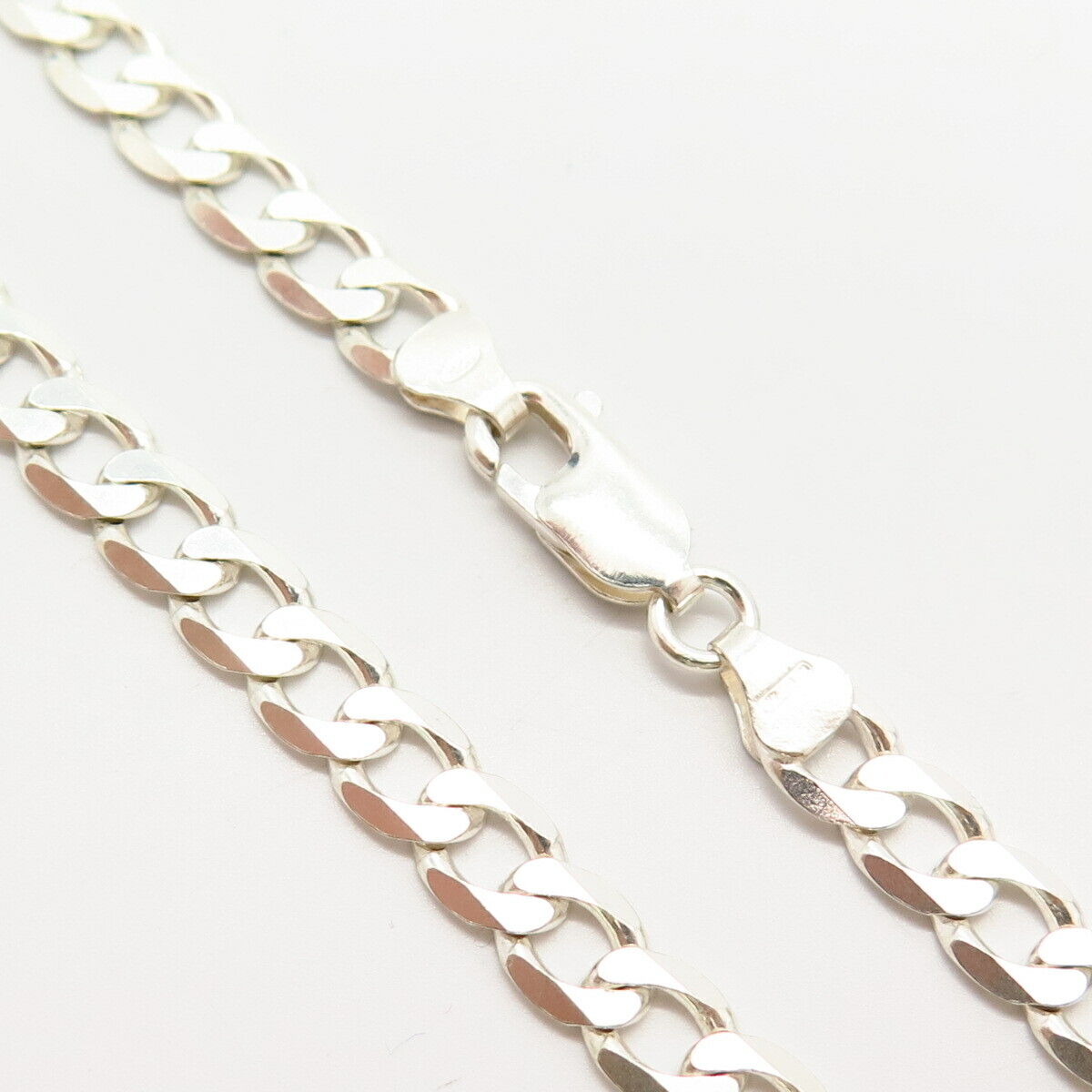 925 Sterling Silver Cuban Chain Necklace 21"