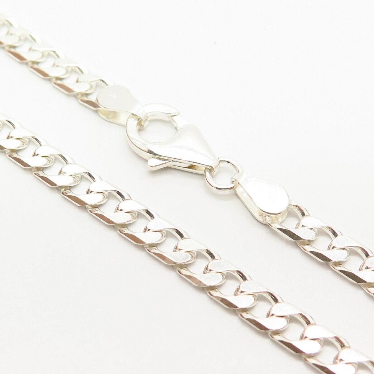 925 Sterling Silver Classic Cuban Chain Necklace 19"