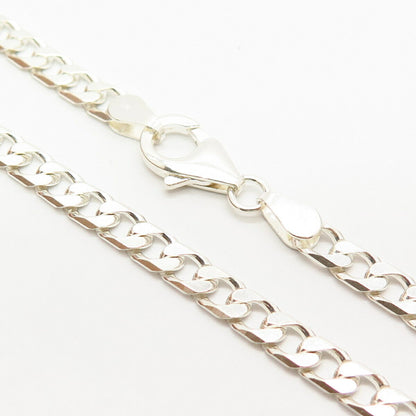 925 Sterling Silver Classic Cuban Chain Necklace 19"