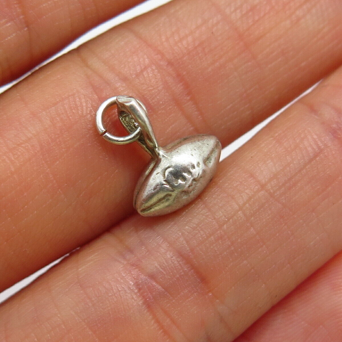 925 Sterling Silver American Football Ball Design Charm Pendant