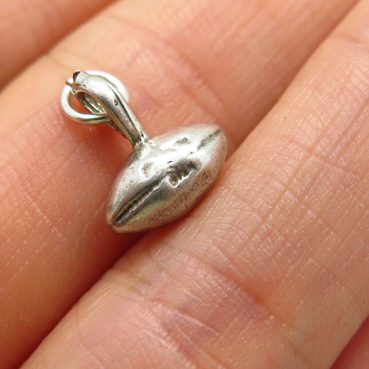 925 Sterling Silver American Football Ball Design Charm Pendant