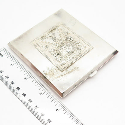 900 Silver Vintage Tribal Design Cigarette Case