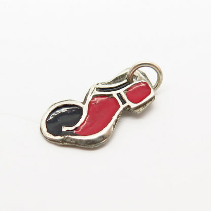 900 Silver Vintage Enamel Turkish Shoe Design Charm Pendant