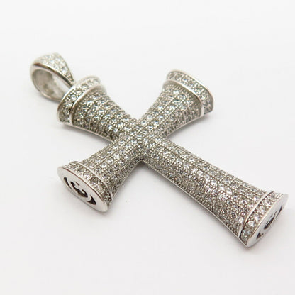 925 Sterling Silver C Z Cross Pendant