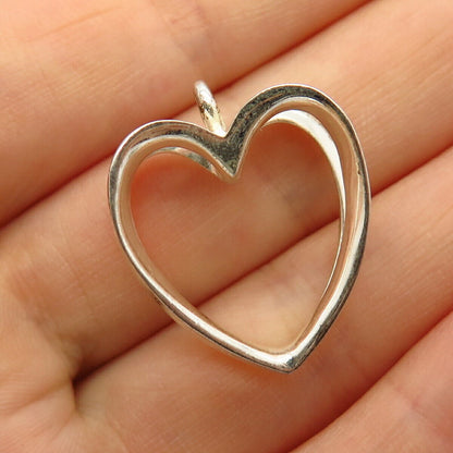 925 Sterling Silver Open Heart Design Pendant