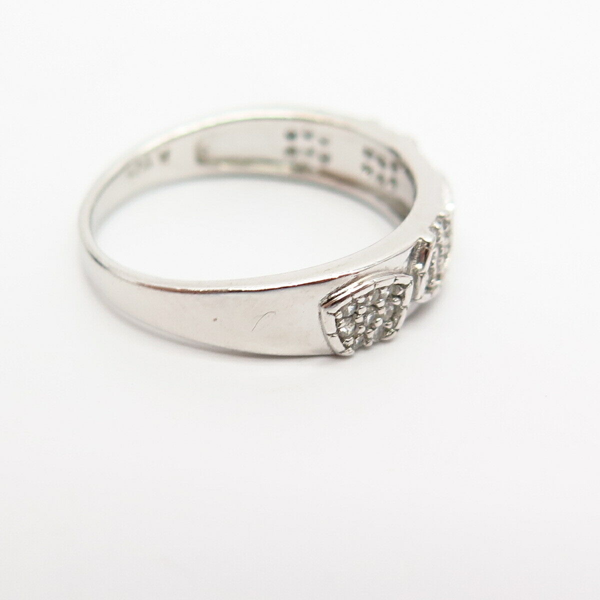 925 Sterling Silver Pave C Z Leopard Skin Pattern Ring Size 7 1/4