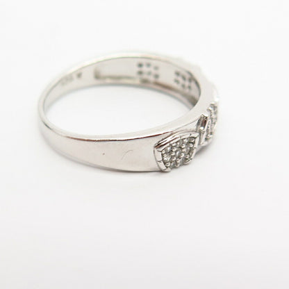 925 Sterling Silver Pave C Z Leopard Skin Pattern Ring Size 7 1/4