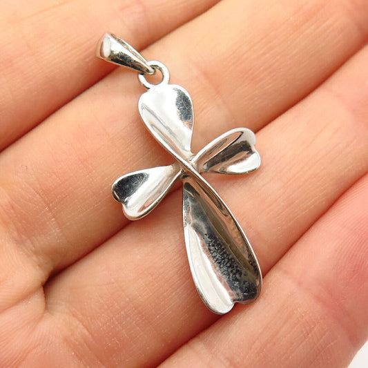 925 Sterling Silver Twisted Design Cross Pendant