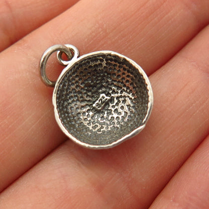 925 Sterling Silver Etched Ball Design Pendant