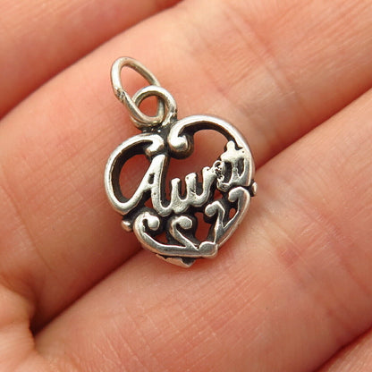 925 Sterling Silver "Aunt" Heart Design Pendant