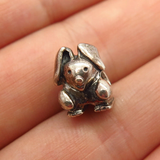 925 Sterling Silver Pandora Easter Rabbit Design Bead Charm