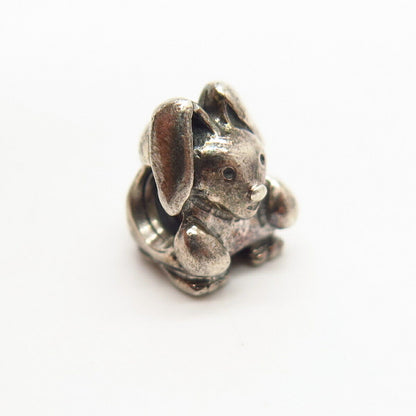 925 Sterling Silver Pandora Easter Rabbit Design Bead Charm