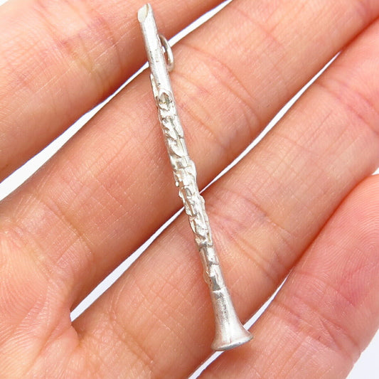 925 Sterling Silver Clarinet Design Pendant