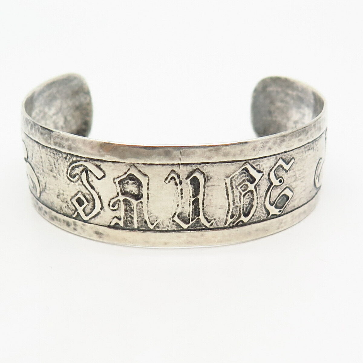 925 Sterling Silver Vintage "Jaube" Personalized Cuff Bracelet 6.5"