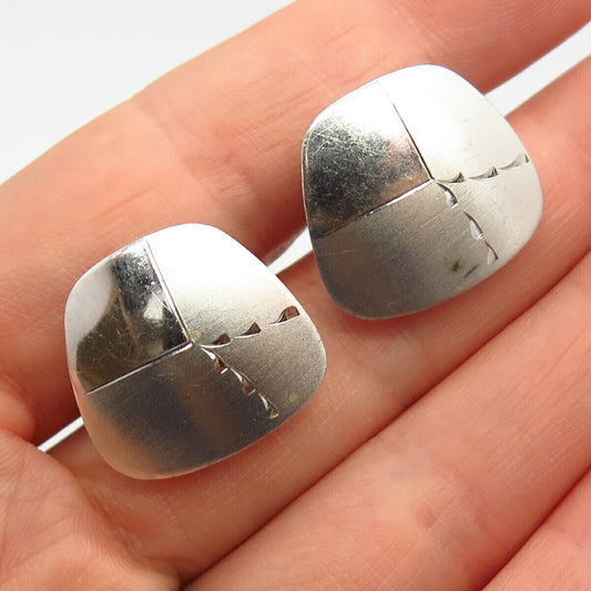 925 Sterling Silver Vintage Modernist Design Cufflinks