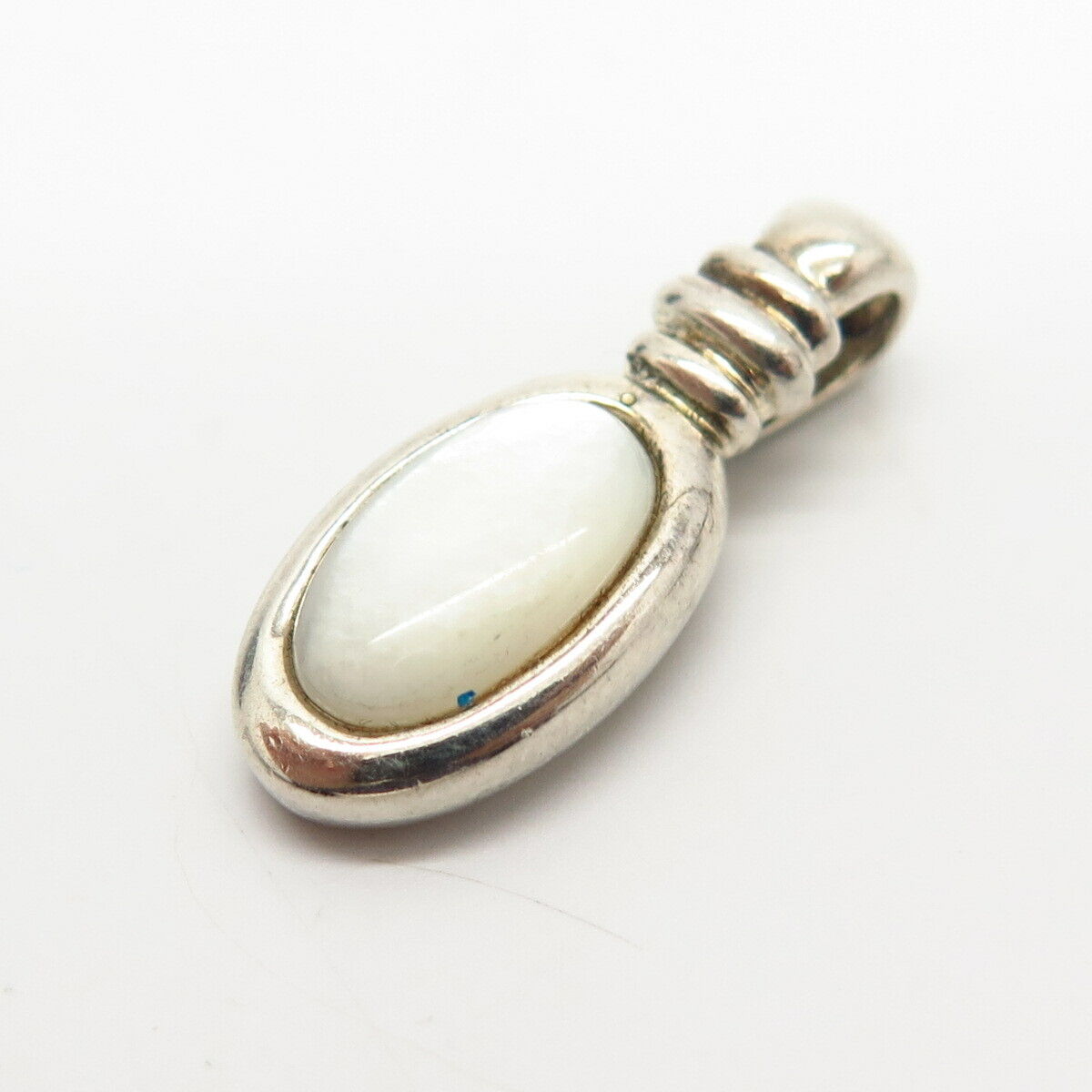 925 Sterling Silver Real Mother-of-Pearl Slide Pendant