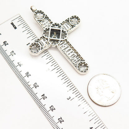 925 Sterling Silver C Z Cross Slide Pendant