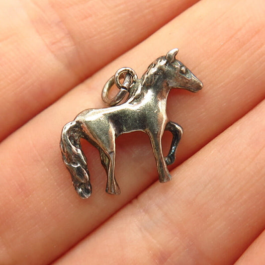 925 Sterling Silver Frisky Horse Charm Pendant