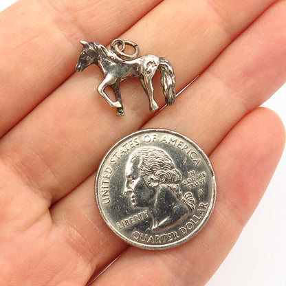 925 Sterling Silver Frisky Horse Charm Pendant