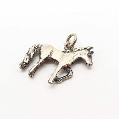 925 Sterling Silver Frisky Horse Charm Pendant