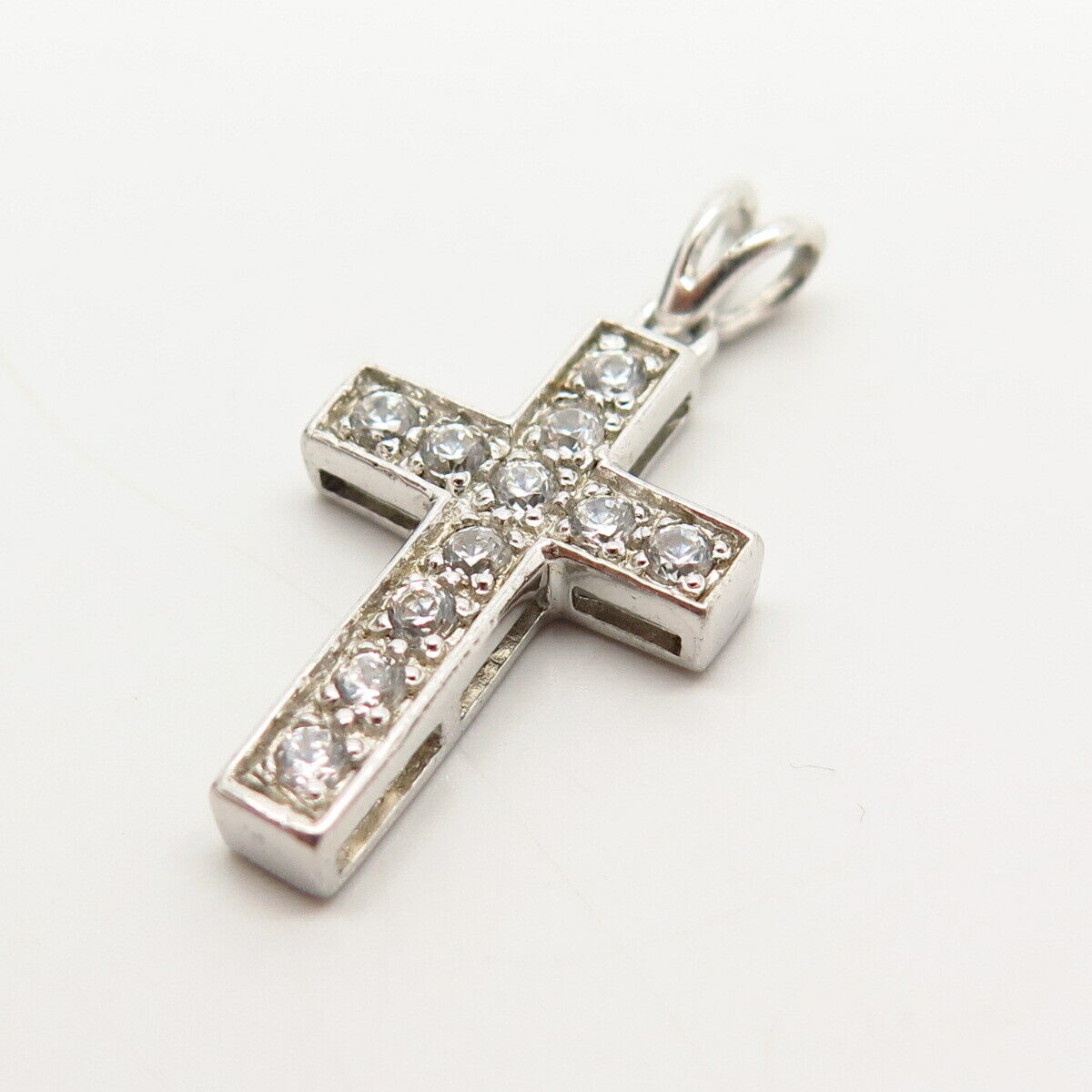 925 Sterling Silver C Z Cross Pendant