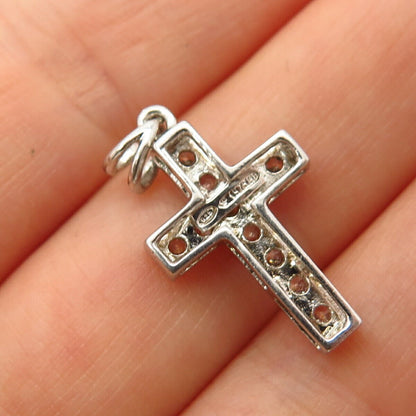 925 Sterling Silver C Z Cross Pendant