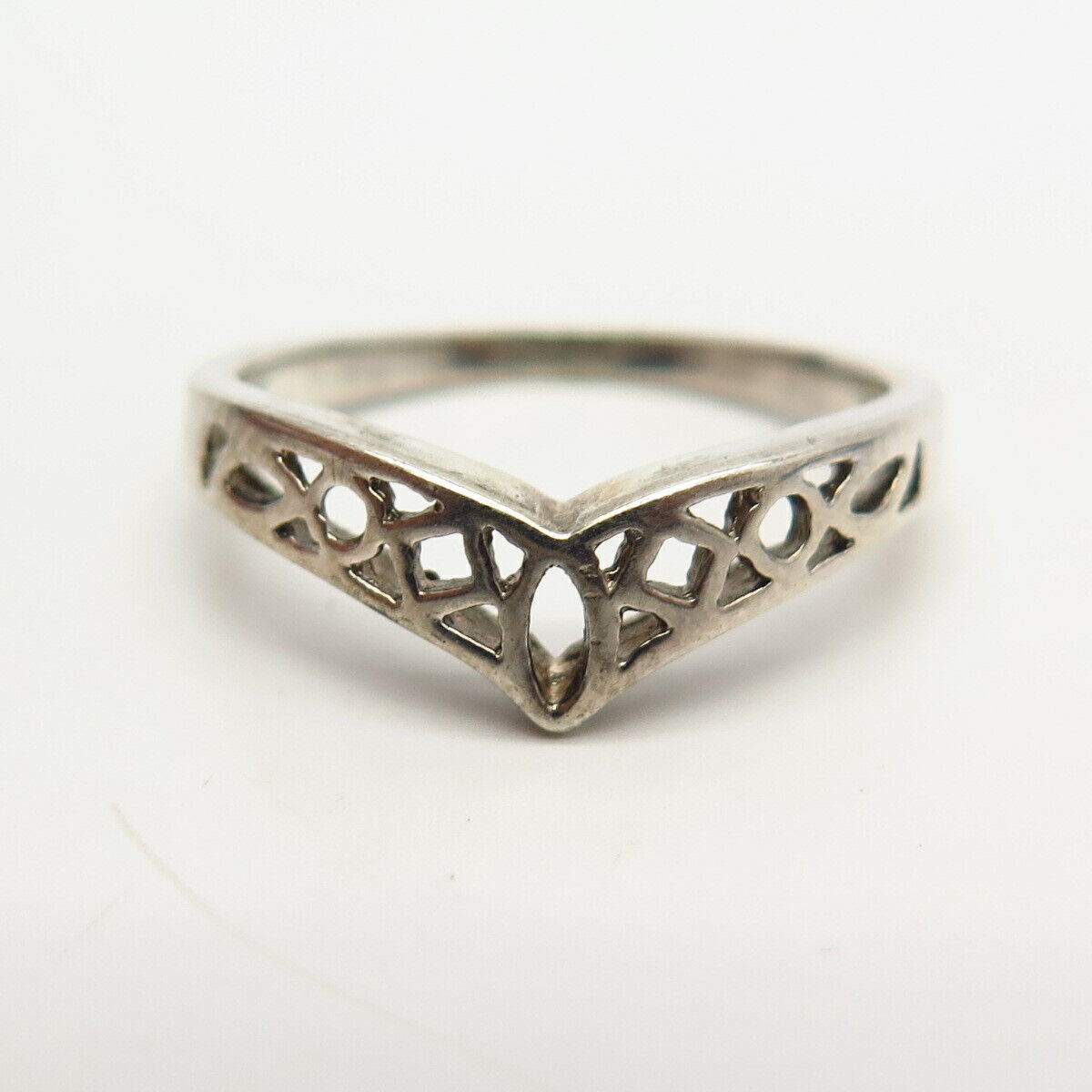 925 Sterling Silver Arrow Design Ring Size 7 3/4