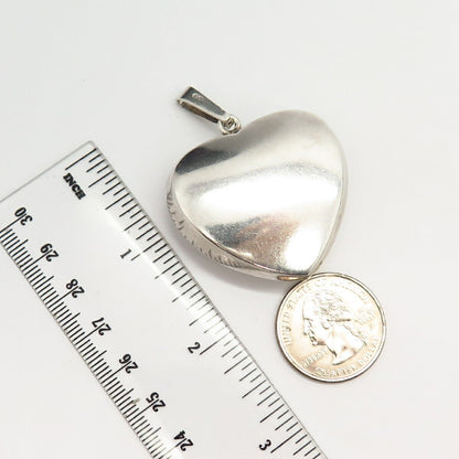 925 Sterling Silver Heart Design Hollow Pendant