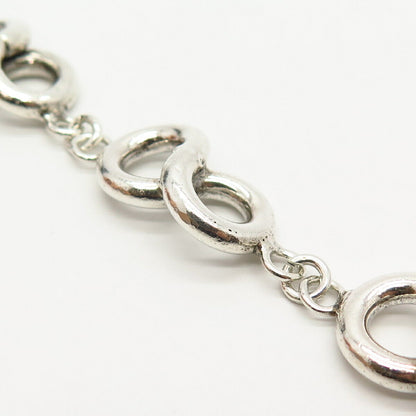 925 Sterling Silver Infinity Design Link Bracelet 6 3/4"