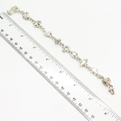 925 Sterling Silver Newborn Baby Theme Link Bracelet 6.5"